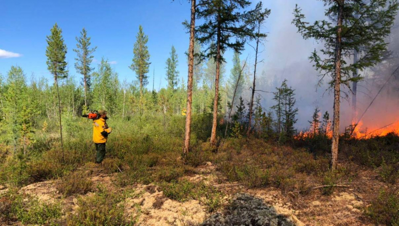 В Якутии действуют 264 природных пожара, в зону задымленности попали 27 населенных пунктов
